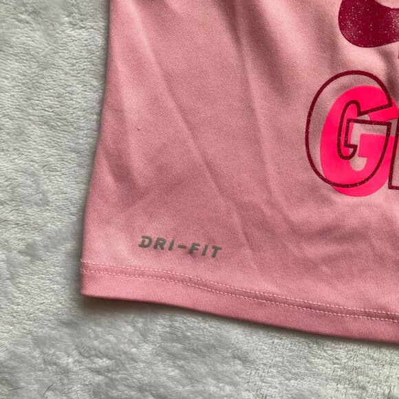 Nike Dri-Fit Pink Get It Girl T-Shirt 18M Short-Sleeve Toddler Activewear - Picture 7 of 10